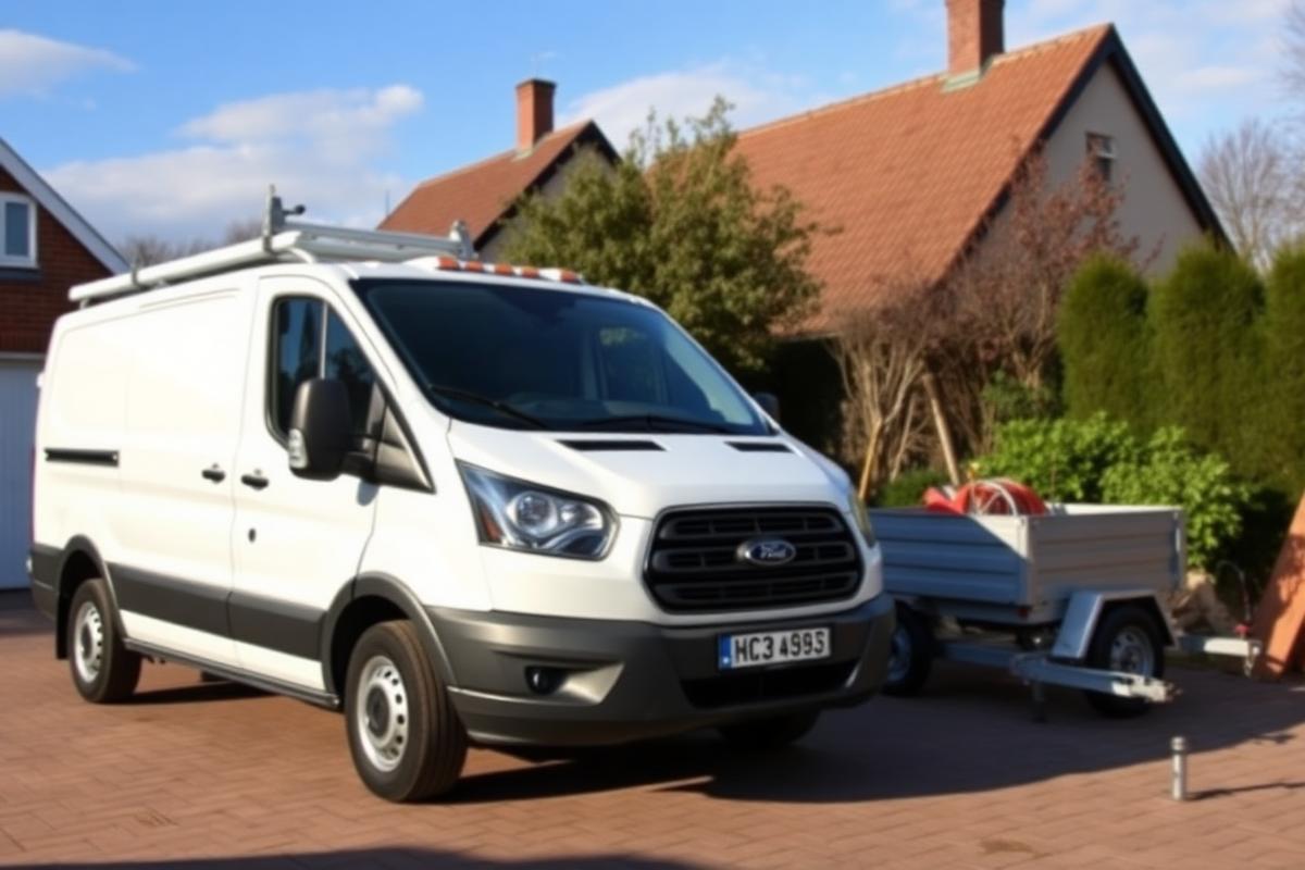 Servicebil med trailer klar til opgaven
